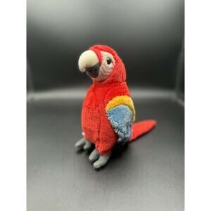 F.A.O Schwarz Parrot Macaw 7" plush 2022 brass button